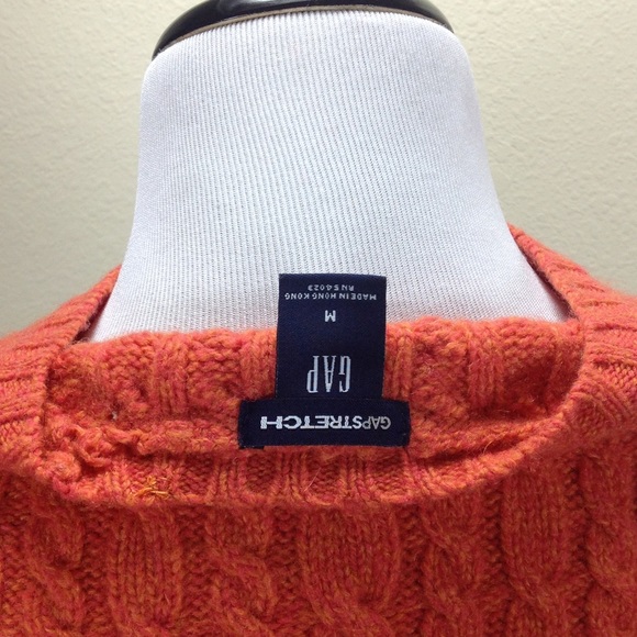 Gap Orange Crew Neck Cable Knit Sweater - Picture 5 of 6